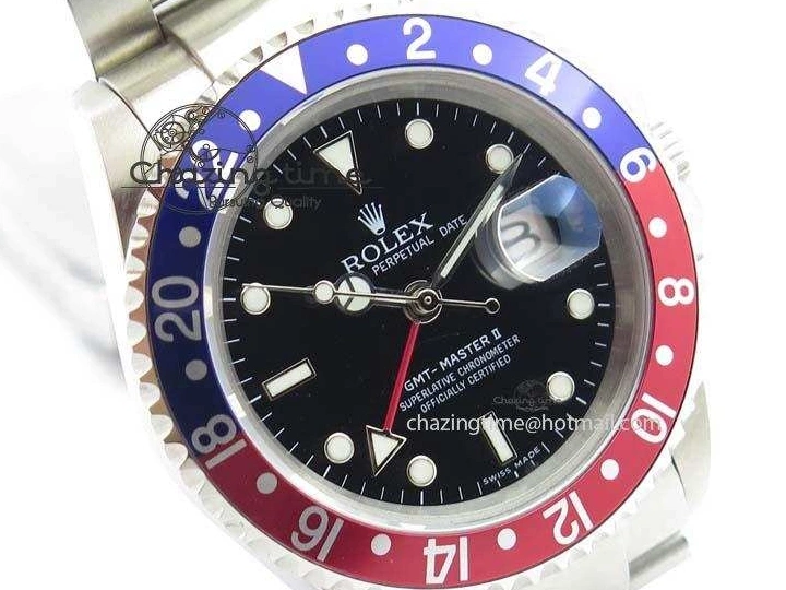 Red Black GMT-Master SS SS Blue Bp-Maker On A3186 Bezel Dial Bracelet 0211